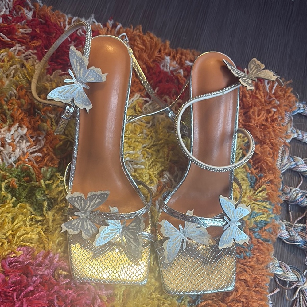 SHEIN Silver Stiletto Heels with Pointed Toe